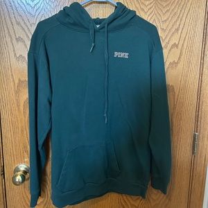 Green and gold PINK brand hoodie
